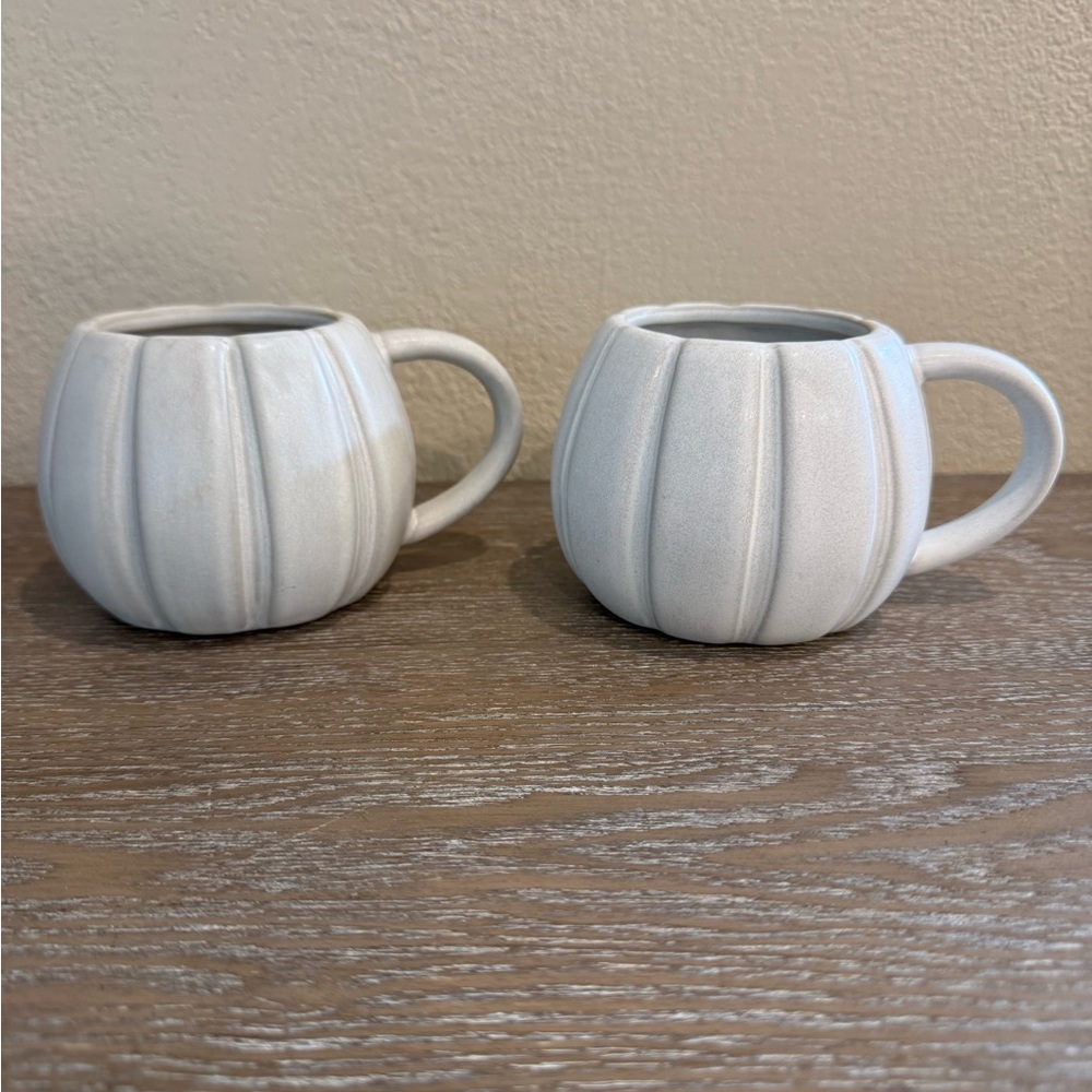 Halloween Stoneware Figural Pumpkin Mug White - Hyde & EEK! Boutique set of 2